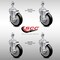 Service Caster 5 Inch SS Black Polyurethane Swivel 12mm Threaded Stem Caster Set Brake SCC SCC-SSTS20S514-PPUB-BLK-TLB-M1215-4 - alternate 1